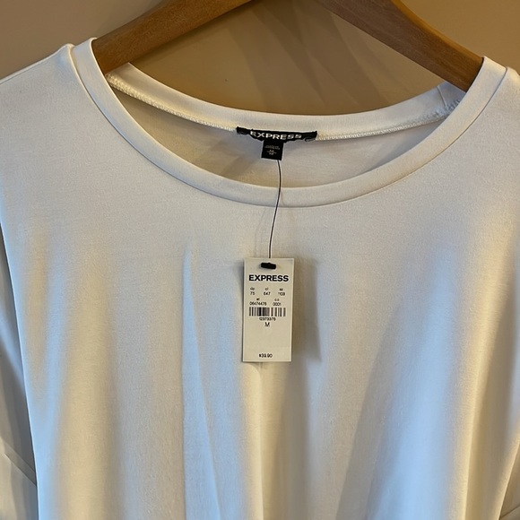 Express White Top with Tie Size Medium NWT - Picture 8 of 12